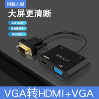 悅智人心VGA轉hdmivga線轉換器音視頻同步供電接口hdim筆記本 全館免運