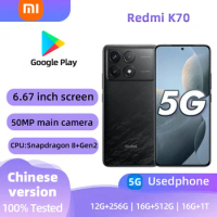 Xiaomi Redmi K70 5G Android 6.67 inch RAM 12GB ROM 256GB Smartphone Snapdragon 8 Gen 2 50MP 120W Charger 5000mAh used phone