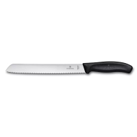 【Victorinox 瑞士維氏】SWISS CLASSIC 麵包刀 21cm-黑(6.8633.21B)