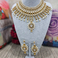 Model 2 - Necklace set with stones and pearl work.