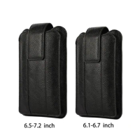 6.1"~7.2" inch Double layer Leather Pouch Bag Sleeve Case For Asus ROG Phone II ZS660KL Cover ROG Phone 2 rog2 Card slot bags