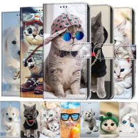 Cute Cat Animal Pattern Phone Case For Huawei Y5 Y6 Y7 Y9 Prime 2017 2018 P Smart Z 2019 Y5P Y6P Y7P 2020 Honor 7A 7C Back Cover