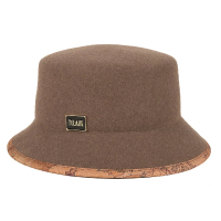 【Alviero Martini】義大利地圖包 舒適羊毛造型漁夫帽(淺咖色)