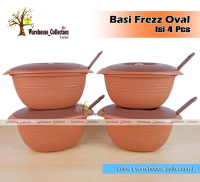 KC525 BASI SET PRASMANAN Mocca Series per 4 BASI TUTUP + 4 SENDOK SAYUR /Wadah Saji Frezz Serbaguna 