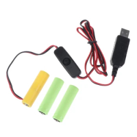 High-performance 4.5V LR6 AA Dummy Battery AA Battery Eliminator USB Cable with ON OFF Switch for LED Light Radio D14 22 Dropsh