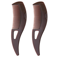 2PCS Dandruff Comb Scalp Sweep Detoxing Energy Comb Plastic Hollow Tooth Button Hairbrush for Scalp 
