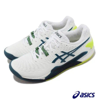 Asics 網球鞋 GEL-Resolution 9 CLAY 男鞋 白 深藍 美網配色 紅土專用 亞瑟士 1041A375101