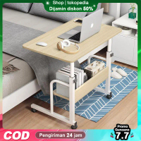 [AK]Meja Laptop Lipat Adjustable dengan Roda Meja Laptop Roda Meja Kerja Adjustable Meja Belajar Por