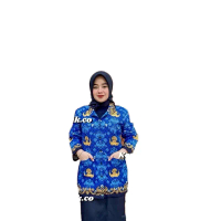 Seragam Korpri pria wanita terbaru kerah hitam,Baju Atasan Korpri Katun Panjang