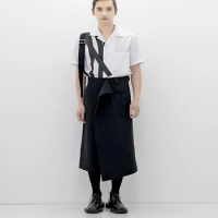 Men's And Women's Casual Wide Leg Suspenders Japanese Fashion Trend Samurai Pants Machete Pants Asymmetric Kendo Pants