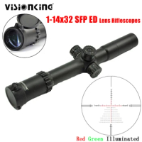 VISIONKING 1-14x32 ED Tactical Riflescope SFP Wide View HD FMC Illuminated Side Focus Airsoft Hunting Scope Telescopic Sight