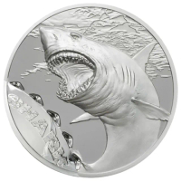 【臺灣金拓】白銀銀幣 2017 帛琉齒印系列 — 鯊魚超高浮雕精鑄銀幣