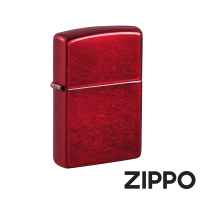 【Zippo】金屬蘋果紅色-素面-防風打火機(美國防風打火機)