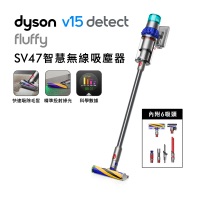 【限時送1000購物金+收納架】Dyson V15 Fluffy SV47 智慧無線吸塵器