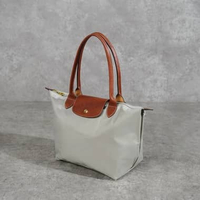 Tas LONGCHAMP LE PLIAGE BROWN GALET TAUPE LONG HANDLE SHOULDER BAG MEDIUM 100% ORIGINAL 28X15X26.5CM