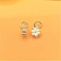 Charm móc treo hoa 6 cánh 6mm cỡ bé bạc 925 - Charm bạc 925 - Mã CB1145