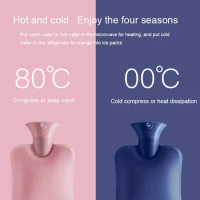 2000ML Hot Water Bottle Bag Warm Water-filling Hot-water Bag for Female Warm Belly Hands and Feet Keep on Hand Warmer Water Bag