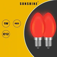 [2件裝]LED燈膽(紅蠟燭膽) - 1W / E12 #LED燈泡 #LED紅椒膽 #LED神枱燈 #LED祭壇燈 (LED-C102C)