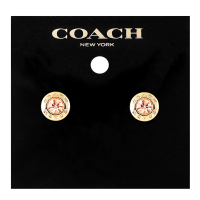 【COACH】水晶鑲嵌耳環-金色(買就送璀璨水晶觸控筆)