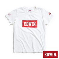 EDWIN 經典大紅標LOGO短袖T恤-女款 米白色 #503生日慶