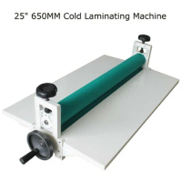 25" 65CM Cold Laminator Machine Manual Vinyl Photo Film Cold laminator Hand Crank Pressure Cold Roll laminator