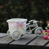 Creative Bicycle Decorative Flower Basket Nostalgic Bicycle Ornament for Home Artificial Tricycle Flower Bicycle Garden Ornament