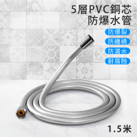 【原家居】5層PVC銅芯防爆水管1.5M(飯店專用 適用大部分蓮蓬頭安裝使用)