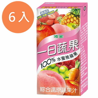波蜜 一日蔬果100%水蜜桃蘋果蔬果汁 160ml (6入)/組【康鄰超市】