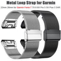 26mm 22mm Quick Fit Strap for Garmin Fenix 7X 7 Pro Fenix 6X 6 5X 5Plus Tactix 7 Forerunner 965 955 Enduro Stainless Steel Band