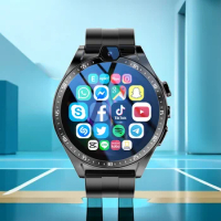 New 4GB+128GB 4G LTE Smart Watch Men Wifi GPS Android 9 1.43" 400*400 HD Smartwatch Phone 1000 mAh Heartrate Sports Dual Camera