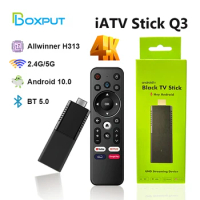 Wholesale iATV Q3 TV Stick Android 10.0 Allwinner H313 Portable Smart TV Box Voice Remote WiFi BLE5.0 4K Video Mini Set Top Box