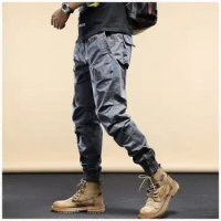 2023 SPRING MEN'S DISTRESSED SLIM FIT BIKER PANTS Hiking Cargo Pants Loose-fitting Street Trousers Streetwear Techwear Tactical