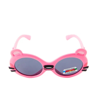 【Z-POLS】兒童用橡膠軟質彈性舒適可愛粉紅設計 頂級Polarized偏光抗UV400紫外線太陽眼鏡(兒童偏光眼鏡)