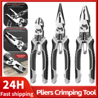 Pliers Crimping Tool Wire Cutters Multifunctional Electrician Tweezers Tools Set Professional Needle Nose Nippers Cutting Peeler
