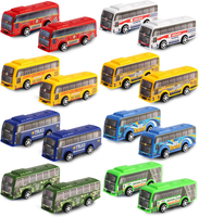 16 Pcs Pull Back City Bus Vehicles Toys SetPull Back Cars for Kids Toddlers Friction Powered Racing 