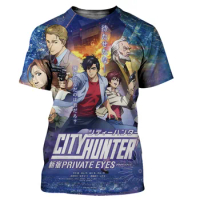 Anime City Hunter Men T Shirt New Fashion Cool 3D HD Printed T-shirts Casual Harajuku Style Streetwear Round Neck Oversize Tops