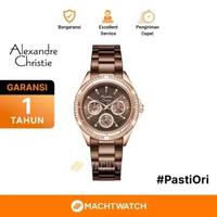 Jam Tangan Wanita Alexandre Christie AC 2644 BF BROBO-1 Ladies Brown MOP Dial Brown Stainless Steel 