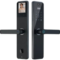 Smart lock Surveillance camera visual anti theft intelligent door lock wood door smart lock