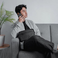 Handbag Aruna Black Tas Selempang Pria I Tas Clutch Pria Tas Handbag Multifungsi Anti Air tas tangan