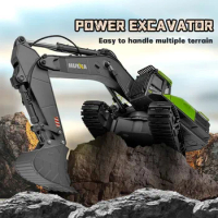 Huina 1593 Remote-controlled Dump Truck Excavator Alloy Version 2.4g Wireless Large Remote-controlled Truck Engineering Toy