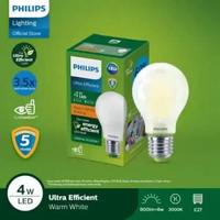 Philips LED Bulb Ultra Efficient – 4W E27 2700 Warm White - Kuning