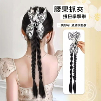 【巴黎精品】長假髮假髮辮子(單入)-腰果花抓夾雙馬尾麻花辮女髮飾2色a1ft28