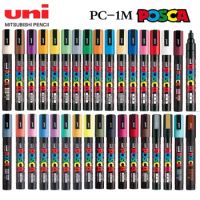 Uni Posca Marker PC-1M Acrylic Waterproof Permanent Graffiti Paint Pen for Rock Mug Ceramic Glass Wood Fabric Painting Supplies