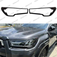 Headlight Decoration Lamp Hoods Head Light Cover Fit For Toyota Hilux Revo Accessories 2020 -2023