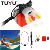 TUYU Action Camera Surf Mouth Mount for Go Pro Hero 9 8 7 6 5 YI 4K SJCAM EKEN H9R DJI Osmo Surfing 360 ONE R Accessory
