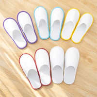 Spa Slippers Brushed Plush Closed-toe Disposable Slippers For Men Women Suitable For Hotel Unisex Home Guest Non-slip Shoes