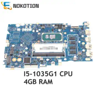 NOKOTION For Lenovo IdeaPad 3-15IIL05 Laptop Motherboard I5-1035G1 +4GB RAM 5B20S44272 5B20S44274 5B21B36562 GV450 GV550 NM-D031