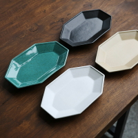 魚盤子家用新款日式蒸魚盤子創意餐廳八角長盤商用橢圓陶瓷早餐盤