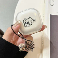 Korean Cat Rabbit Transparent Earphone Case For Samsung Galaxy Buds 2 Pro Buds Live Soft Silicone Cover For Galaxy Buds Pro
