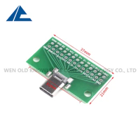 1PCS TYPE-C TEST BOARD MALE 37*21*31MM TEST BOARD DOUBLE-SIDED REVERSIBLE PIN HEADER 24P MALE TO FEMALE USB3.1 CABLE